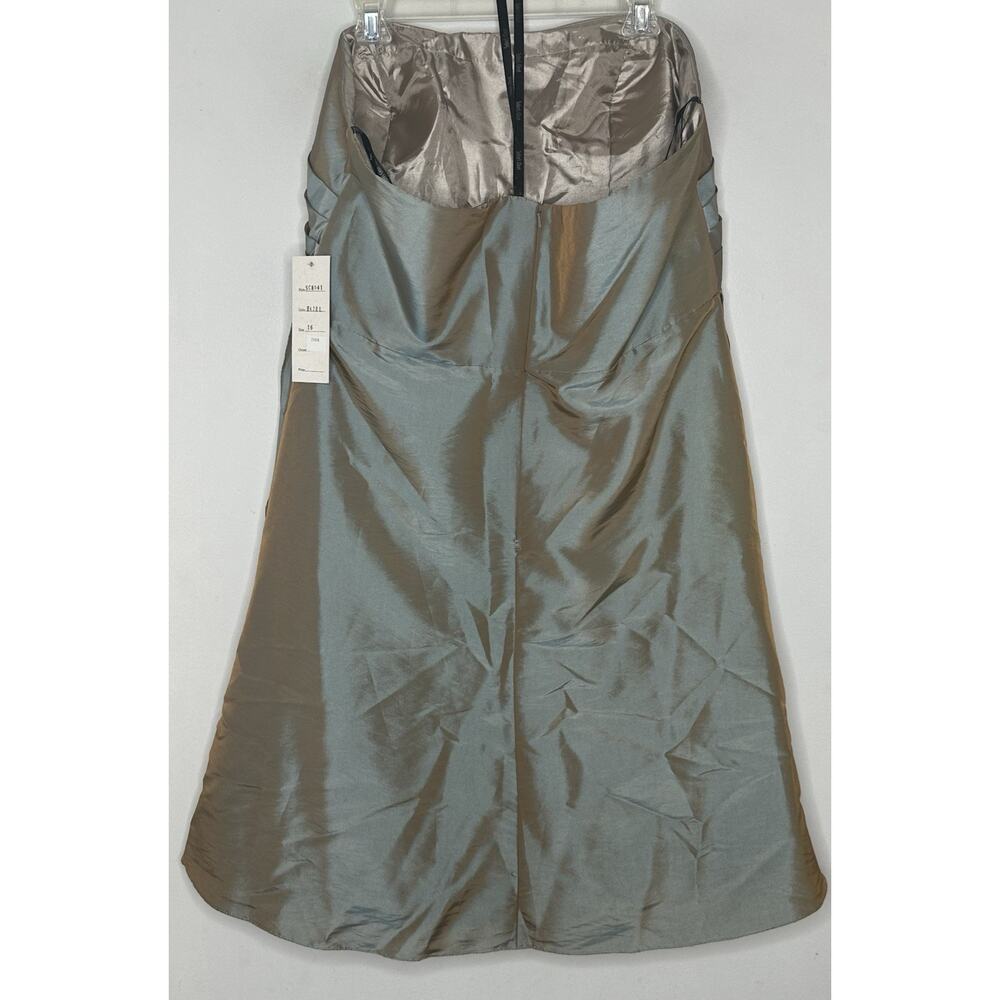 Sydney's Closet Strapless Hazel Satin Flared Bridesmaid Event Dress Sz 16 New - Picture 6 of 9